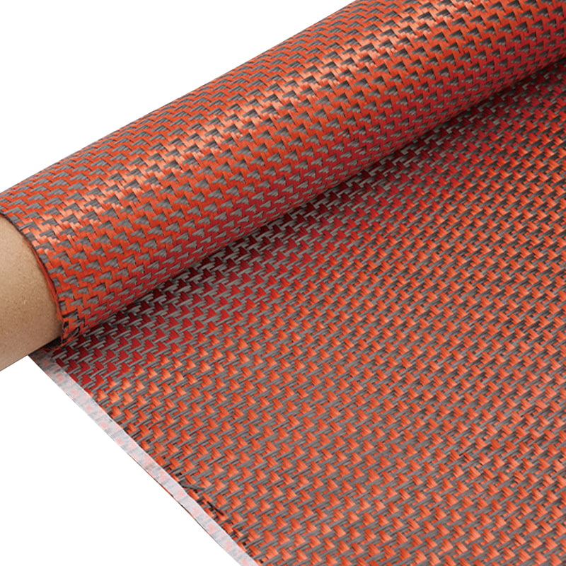 Rød/svart aramid karbon blandet karbonfibervevd stoff Rød/svart aramid karbon blandet karbonfibervevd stoff