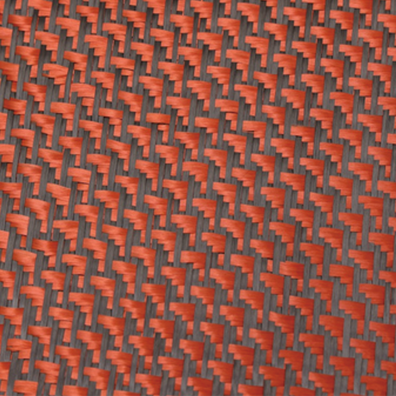 Rød/svart aramid karbon blandet karbonfibervevd stoff Rød/svart aramid karbon blandet karbonfibervevd stoff
