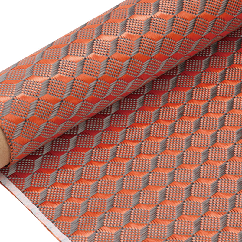 Rød/svart aramid karbon blandet karbonfibervevd stoff Rød/svart aramid karbon blandet karbonfibervevd stoff